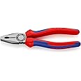 Knipex Szczypce uniwersalne fosforanowane, czarne, z wielokomponentowymi nasadkami 180 mm 03 02 180