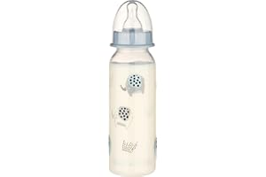 babynova 240 ml Standard Baby Bottle in Set of 3 with Anti-Colic Silicone Teat for Newborns - Baby Bottles from 0 Months - BPA-Free - Elephants