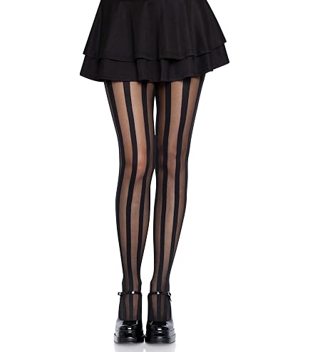 2 Paia Di Collant A Righe Per Halloween Da Donna - Nero/Arancione E Viola/Nero, Calze In Poliestere Per Feste In Maschera