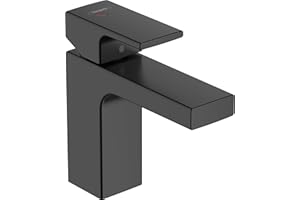hansgrohe Vernis Shape Mitigeur de lavabo 100 CoolStart avec tirette et vidage synthétique, noir mat, 71594670