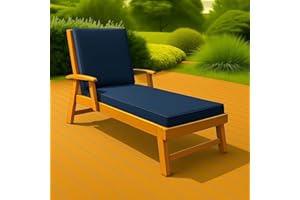 ARTISTIC FASHIONISTA LIMITED Sun Lounger WATERPROOF FOAM CUSHIONS Garden Sunlounger Cushions - Removeable Cover - Garden Recliner Cushion Chair Seat Pads Sunbed Cushion for Indoor Outdoor Patio Yard Beach (Navy)