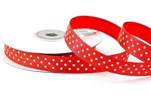 Creativery Rouleau de ruban de satin rouge de 25 m x 12 mm