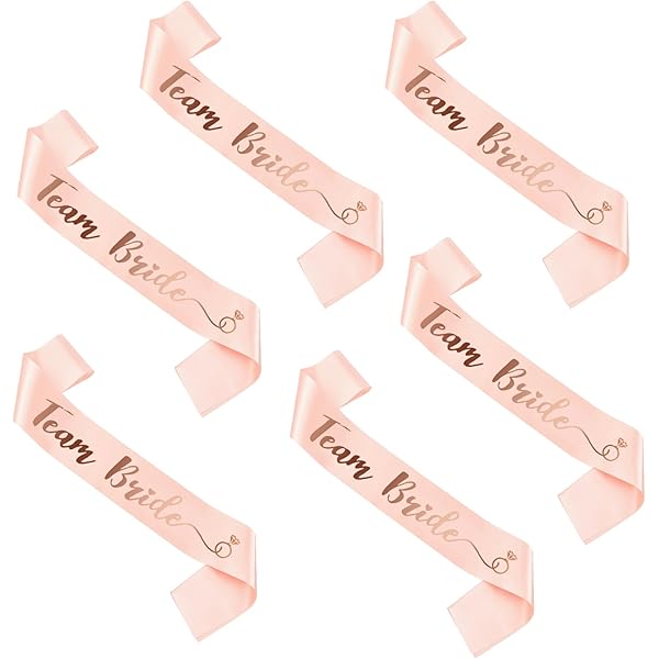 Set Fasce Addio Al Nubilato - 7 Pezzi, Satinato, 'Bride To Be' E 'Team Bride', Rosa - Foto 7