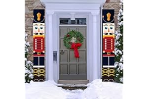 Nircho Weihnachten Nussknacker Banner, Dekoration für den Außenbereich Weihnachten Dekor Soldat Modell Nussknacker Weihnachtsbanner für Haustür, Veranda, Garten, Innenbereich, Urlaub Dekoration (Rot)