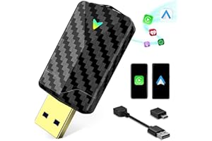 CODONOVA Mini Carplay Wireless Adapter, 5GHz WiFi, Plug-and-Play, kabelloser Carplay Wireless Stick, kompatibel mit iPhone 6+ und Autos ab Baujahr 2016, USB C/A