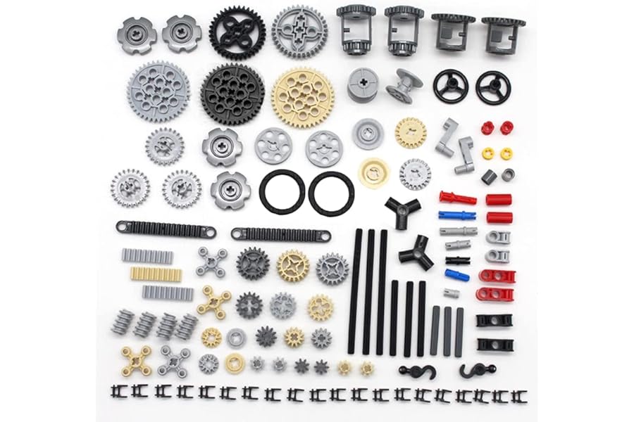 Buding Technic Spare Parts, 116pcs Technic Gear Chain Link Connectors Bricks Sets,Compatible with Technic Parts
