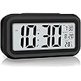MANSAA Alarm Clock | 18 Months Warranty | Digital Alarm Clock, Table Clock, Alarm Clock for Bedroom, Table Clock for Study Table, Students, Home & Office with Temperature Sensor & Date (Black)