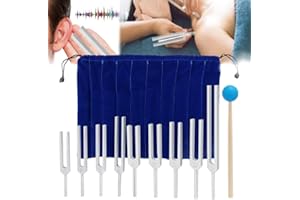HURRISE Set Diapason, Chakra Del Cuore Strumento Di Terapia Del Suono Strumento Musicale Perfetto Per Sintonizzatore (Set Diapason Argento)