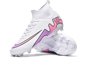 DASHANGYAN Football Boots Mens High Top Spike Football Boots Outdoor Football Training Teenagers Breathable Sneakers Kicking Athletic Training Shoes Sneakers