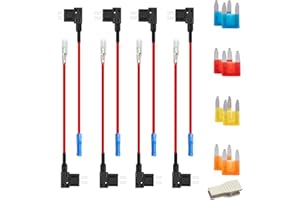 XERTEAM 8 Stück Stromdieb Sicherung Kfz Mini Flachsicherungen, 8 Stück Mini Flachsicherungsadapter 1 Sicherungszieher, Auto Sicherungsadapter Kfz Sicherungen Set 5A/10A/15A/20A für Auto Lkw Boot