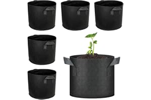 Dhqkqg 6 bolsas de cultivo de tela no tejida, 3 galones de patatas, 12 l con asas, bolsas de plantas para tomates, bolsas para plantas, para balcón, terraza, invernadero, jardín (6 x 12 L)