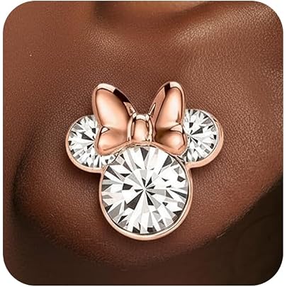Orecchini Minnie Minnie - Parure Di Gioielli Da Donna Con Orecchini E Ciondolo, Placcati In Oro Pallido, Con Cristalli, One Size, Placcato Oro, Nessuna Pietra Preziosa Giochi Minnie 4 Anni Bambina