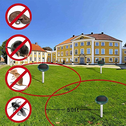 Ruichenxi ® Maulwurfabwehr, Maulwurfschreck, Maulwurfbekämpfung, Wühlmausschreck, Sonic Repeller Schädlingsbekämpfung, Wasserdicht (2 in 1 Pack) - 5
