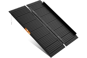 gardhom Rampe de Fauteuil Roulant Pliable pour escalier 122 * 72cm, capacité de Charge 362kg Rampe antidérapante pour Fauteuil Roulant