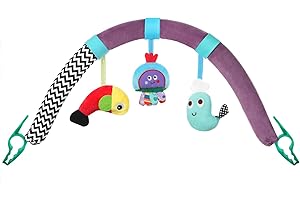ABOHU Arco per Passeggino, Giocattoli Musicali per Passeggini 0 3 6 12 Mesi, Giochi Sensoriali a Sonaglio Appeso, con Clip Aggancio Universale, Gioco Educativo Montessori Regalo Neonato