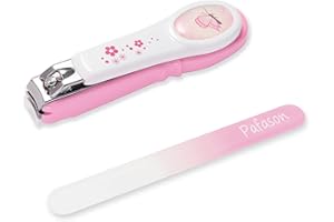 PAFASON Baby Safety Nail Clipper with Nail Catcher and Baby Glass Nail File, Czech Float Glass, Stainless Steel, Ideal Shower Gift for Young Children, Infant, Newborns, Babies,Toddlers
