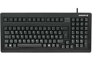 CHERRY G80-1800, układ międzynarodowy, klawiatura QWERTY, klawiatura przewodowa, kompaktowa, zajmująca mało miejsca, ergonomiczna, klawiatura mechaniczna, CHERRY MX SWITCHES, czarna