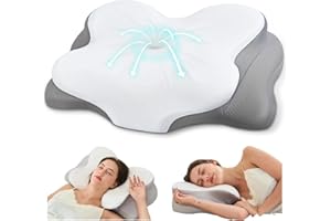 Fyova Cervical Neck Pillow, Ergonomic Memory Foam Pillows for Neck Pain Relief with Breathable Pillowcase, Contour Neck Support Pillow for Side Back Stomach Sleepers, Odorless