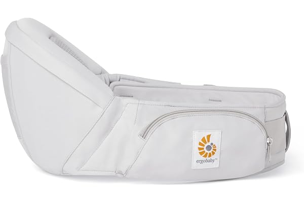 Ergobaby Lift Hip Seat Porte-bébé avec siège ventral pour bébés et tout-petits à partir de 6 mois (7,7 kg à 20,4 kg) Gris perle