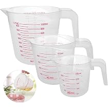 2 Tazze Graduatte In Plastica PP Trasparente Da 250 Ml – Becher Da Laboratorio E Cucina Per Misurare Acqua, Farina, Zucchero E Olio