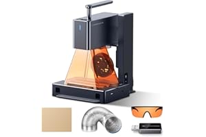 LaserPecker L2 Grabador láser 60W Máquina de grabado láser, con rodillo giratorio, tubo de succión, placa protectora, dongle