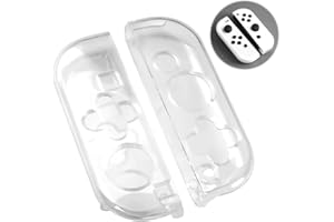 LUMINARYLAIR 1 Paire de Coque de Protection pour Nintendo Switch Manette pour Joycon, Coque Compatible Transparent avec Nintendo Switch OLED Modèle, Transparence TPU Switch Joycon Controller, Solide et Durable