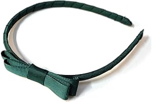 CAPRILITE Classic Girls Children's Hair Bow Alice Band Headband Handmade for School Wedding Birthday Party Gift- over 20 Colours (Emerald Green)