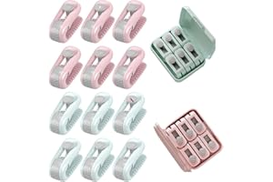 FDDU Bett Decken Clips, 12 Stück Bettbezug Clips, Bettdeckenklammern, Bettdeckenbezug Clips, Rutschfester, Nadelfreier Kunststoff Bettdeckenklammern Für Bettwäsche, Kleidung, Steppdecken, Vorhänge