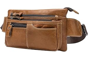 Xieben Vintage skórzana nerka torba dla mężczyzn kobiet podróż turystyka bieganie pas biodrowy wąska torebka na telefon komórkowy portfel jasnobrązowy