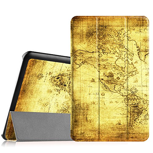Fintie Samsung Galaxy Tab A 7.0 Hülle - Ultra Schlank Superleicht Ständer Slim Shell Case Cover Schutzhülle Etui Tasche für Samsung GALAXY Tab A 7.0 ZollSM-T280 / SM-T285 Tablet(2016 Version), Weltkarte Antik