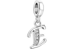 MiniJewelry Women A-Z Initial Letter Charms for Bracelets Necklaces Pendants Alphabet Dangle Name Sister Friendship BFF Crystal Clear CZ