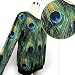 THENICE Women's Digital Print Pullovers Sweatershirts (Peacock feathers)