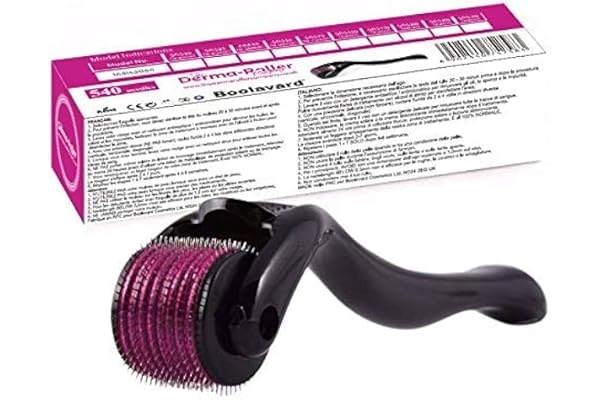 Boolavard Derma Roller Microneedle Roller Pour le Visage, Rouleau Pour la Barbe, Rouleau de Microneedling | Pour Femmes et Hommes | Micro Needle Roller Pour le Visage