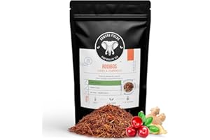 EDWARD FIELDS HIGH QUALITY TEA Edward Fields Tea ® - Rooibos orgánico a granel con Jengibre y Arándanos. Infusión bio sin teina recolectado a mano con ingredientes y aromas naturales y ecológicos, Sudáfrica. 100g / 50 tazas