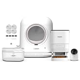 Xenon Smart Otomatik Kedi Tuvaleti 60L Otomatik Mama Kabı 4L Şeffaf Su Pınarı Ev Kamerası ve Yedek Filtre 5'li Set