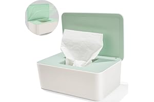 VONSERA Feuchttücher Box, Nachfüllbare Feuchtes Box Feuchtes Toilettenpapier mit Deckel, Aufbewahrungsbox Feuchttücher Spender für Zuhause und Büro, Grün