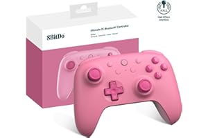 8Bitdo Ultimate 2C Kontroler Bluetooth do Switcha 2, Switcha/OLED/Lite, joysticki z efektem Halla, nieliniowe cyfrowe wyzwalacze, konfigurowalne zderzaki L4/R4, ruch 6-osiowy, wibracje Rumble (Różowy)