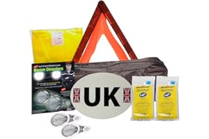 Family Motoring & Leisure Fresnel Lens European Travel Kit All You Need For Travelling Abroad Twin Pack Breathalysers + Warning Triangle