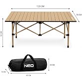 Neo Trail Katlanabilir Premium Kamp Masası | Kompakt Tasarım, 120x55 4 Kişilik Masa, Taşıma &Ccedil;antalı, Kolay Kurulum