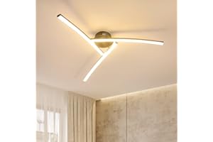 Toolight Plafonnier LED 21W, Luminaire Plafonnier LED Moderne, Plafonnier LED pour Cuisine Chambre Salon Couloir, Blanc Chaud 3000K, Noir, 68CM