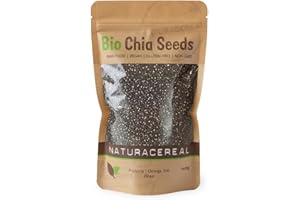 ‎NATURACEREAL Naturacereal Bio Chia Samen 1kg – reine Qualität aus Paraguay – Vegan, glutenfrei, ballaststoffreich – Reich an Omega-3 & pflanzlichem Protein – Superfood für Smoothie, Müsli & Backen