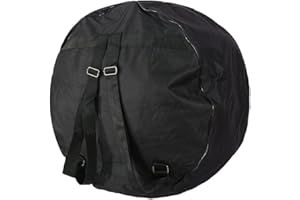 rockible Drum Bag with Double Shoulder Strap And External Pocket for A 22" Bass Drum, Black, 25inch