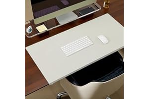 MOZZEILEE Tapete de escritorio con bloqueo de bordes, grande, impermeable, de piel sintética, con protector de bordes, antideslizante, para oficina, hogar, trabajo, estudio, escritura (blanco, 80 x 50 cm)