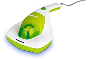 CLEANmaxx Ręczny odkurzacz przeciwroztoczowy | środek do czyszczenia materaca ze światłem UV-C | niszczy 99,9% wszystkich roztoczy | w zestawie filtr HEPA i pojemnik na kurz 250 ml | idealny dla