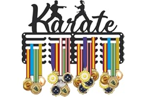 SUPERDANT Porta Medaglie da Parete Karate Espositore per Medaglie Karate Espositore da Parete per Medaglie per Karateka 5 File 20 Ganci Appendi Medaglie di capacità Migliorato per Regali per Atleti