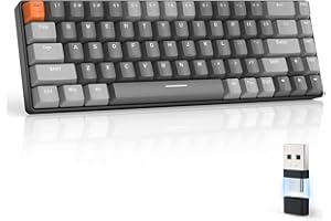 MAGIC-REFINER RK68 Tastiera Gaming Meccanica, 60% Tastiera Wireless 2.4Ghz/Bluetooth 5.0, Apex Pro Mini Hot-Swappable 68 Tasti Interruttore Rosso Lineare con Ricevitore 2 in 1 per PC/MAC, QWERTY US