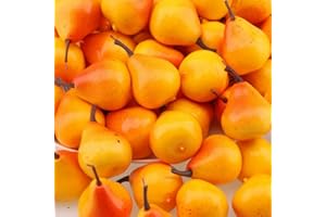 Gresorth 40pcs MINI Artificial Yellow Pear Decoration Fake Fruit Lifelike for Home Party Kitchen Christmas Photography Props