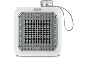 De'Longhi Capsule Desk HFX10B03.GR Radiateur soufflant en céramique silencieux avec grille orientable et thermostat de sécurité pour bureau et voyage Vert 360 W