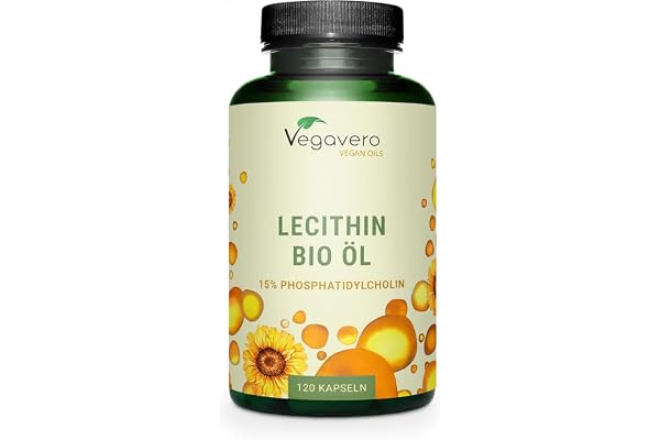 Lécithine de Tournesol 1800 mg | BIO et VEGAN | 120 Gélules | Qualité Supérieure : Sans Additifs ni OGM | Vegavero®