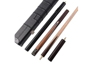 CUESOUL Classic Handmade 57 Inches 18oz Rosewood 3/4 Jointed Snooker Billiard Pool Cue, Rosewood Butts and Aluminum Telescope Extension with Leathertte Protective Case, 9.5mm Tip Snooker Cue Set